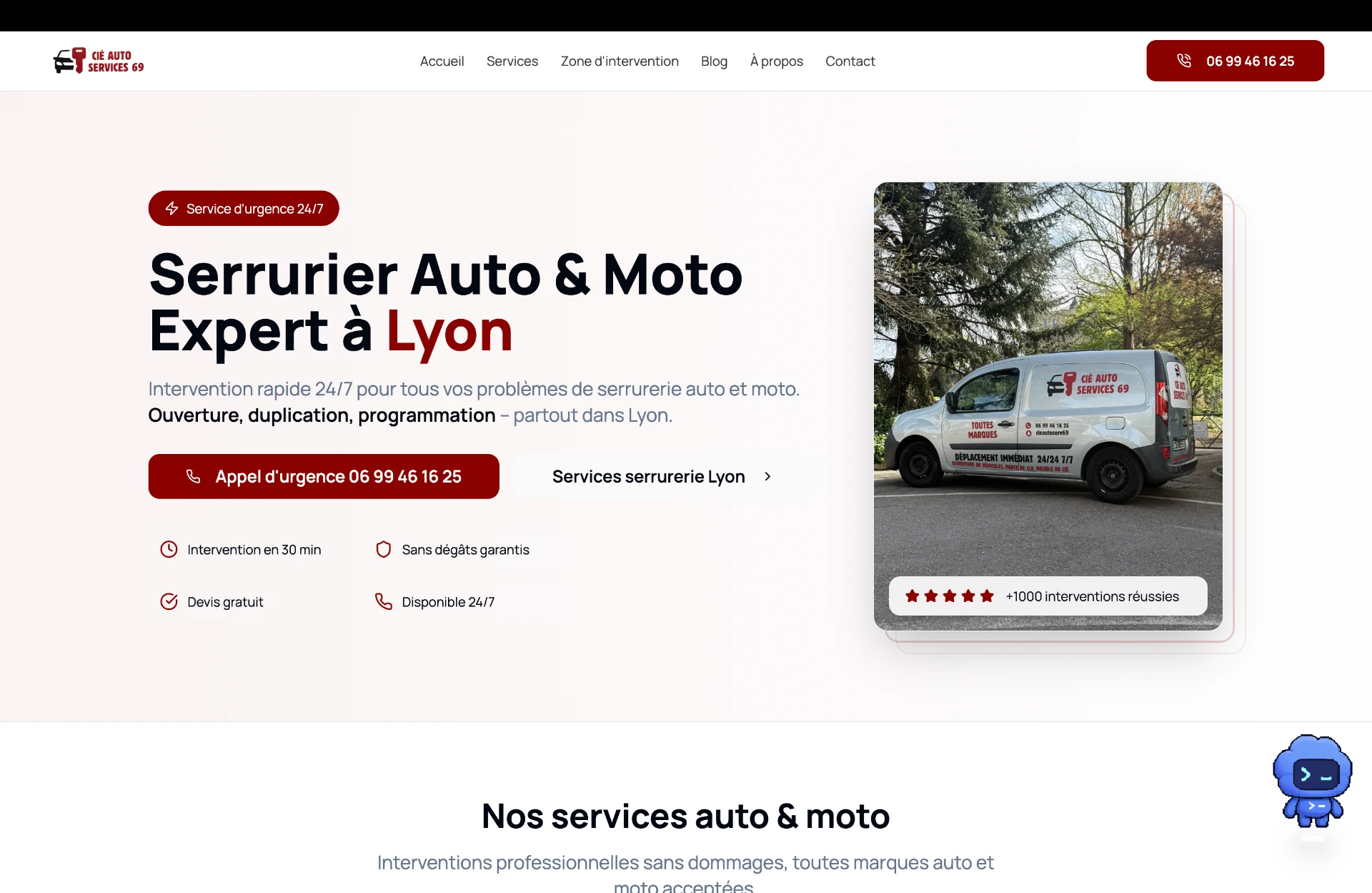 Clé Auto Service 69 - Site Vitrine