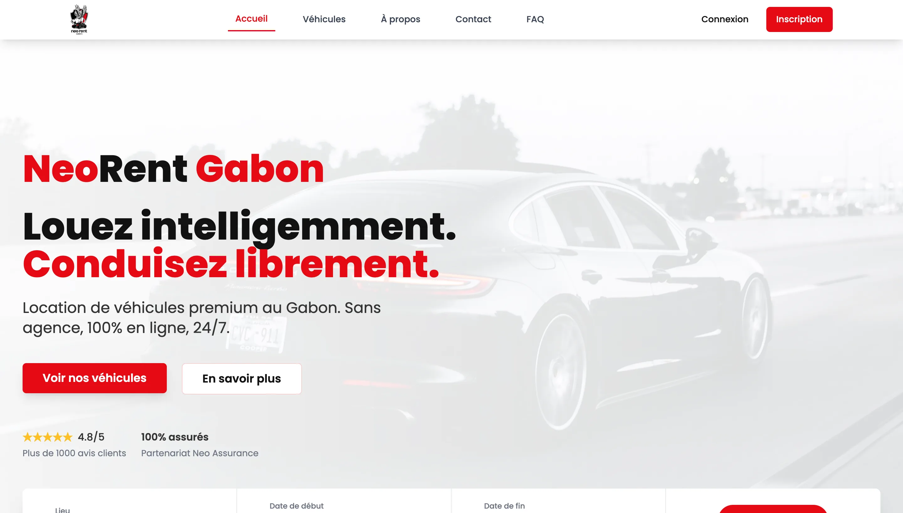 NeoRent Gabon - Application Web