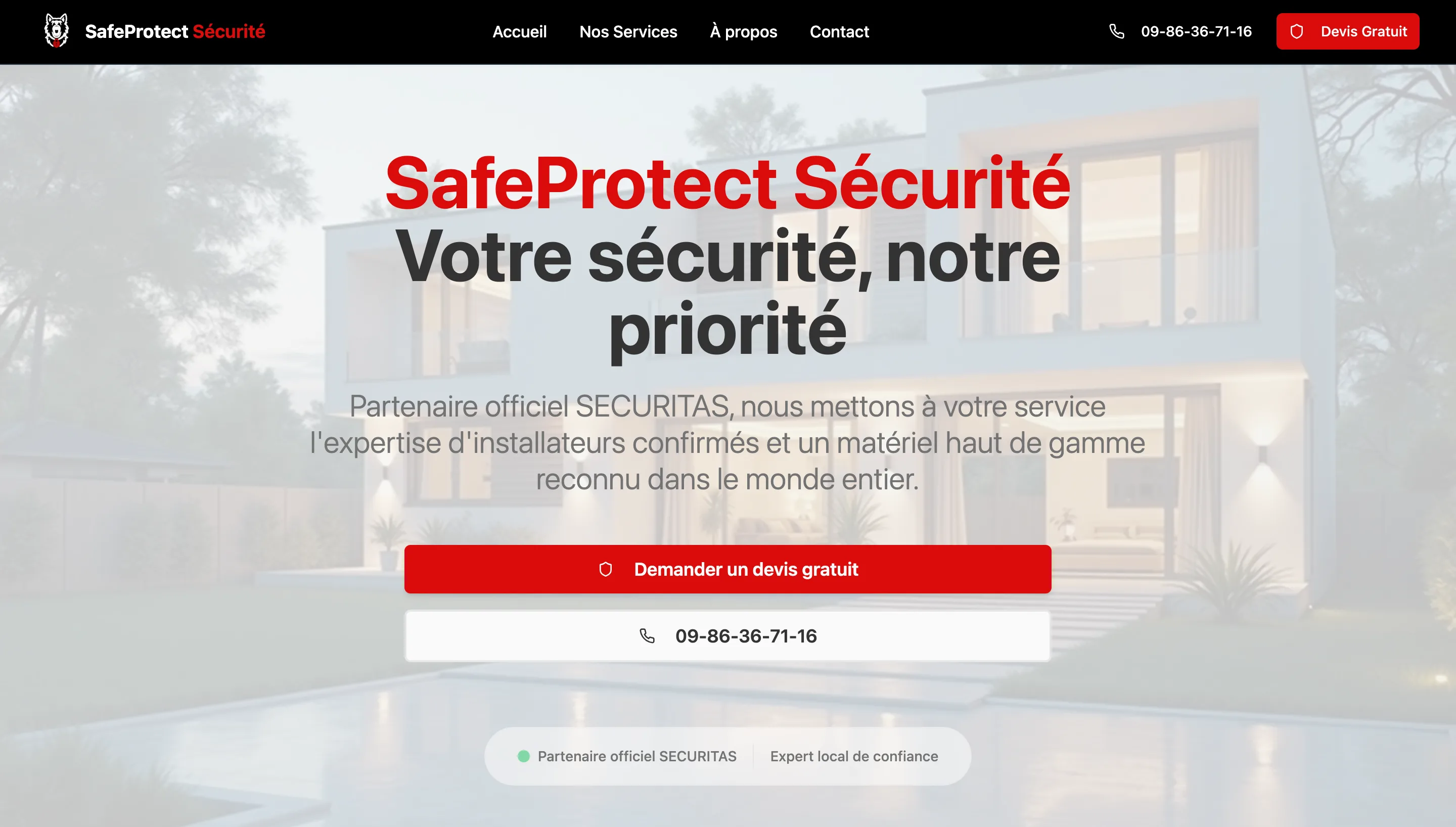Safe Protect Sécurité - Site Vitrine